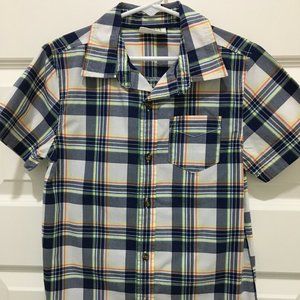 Crazy 8 - Boys Plaid Poplin Button Down Shirt Sz S (5-6)